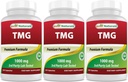 Best Naturals TMG Trimethylglycine (as Betaine Anhydrous) 1000 mg Serving - 120 Capsules - Healthy Homocysteine Levels & Methylation Support (120 Count (Pack of 3))