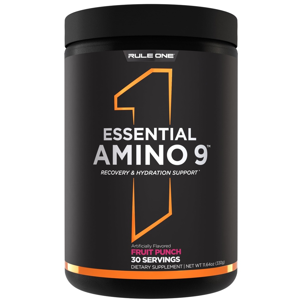 Regel 1 Proteiner Essential Amino 9 - Inddrivelse & Hydration Support med 7.5g af Essential Aminosyrer + Elektrolytter (30 Servere, Frugt Punch)