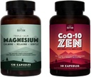Natural Rhythm Cardio Calm Bundle - Triple Calm Magnesium 150mg, 120 Kapsler + CoQ10- ZEN (Coenzym Q10 + L- Carnitin + L- Theanin), 30 Kapsler