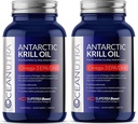 100% Pure Krill Oil 1000MG 120- Day Supply Double Strength 56% Phospholipider Astaxanthin Sustaxanthin Sustaxanthin Antarktis SuperbaBoost Omega 3 EPA DHA Heart Brain Skin Care, Third-Party Testet, Ingen Fish Oil