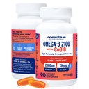 Oceanblue Professional Omega-3 2100 with CoQ10 - Triple Strength EPA DHA Omega 3 Supplement - Heart Health & Cellular Energy - Orange Flavor - 90 Softgels (Pack of 2)