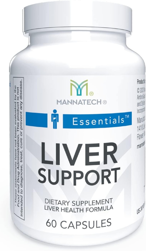 Mannatech lever supplement med Inositol, Mælkebøtte Root, Licorice Root, Milk Thistle, Gurkemeje Extract & Aloe Vera Extract - Lever rengøring for sundere lever funktion - leverstøtte 60 kapsler
