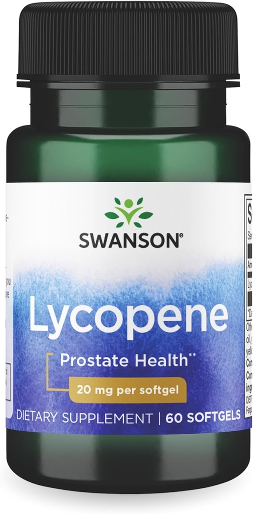 Swanson Lycopene- Natural Men 's Health Supplement Fremme Prostate & Heart Health, understøtter blodtryk inden for et normalt område (60 Softels)