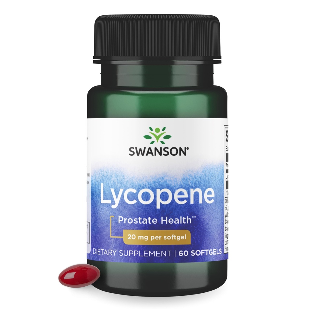Swanson Lycopene- Natural Men 's Health Supplement Fremme Prostate & Heart Health, understøtter blodtryk inden for et normalt område (60 Softels)