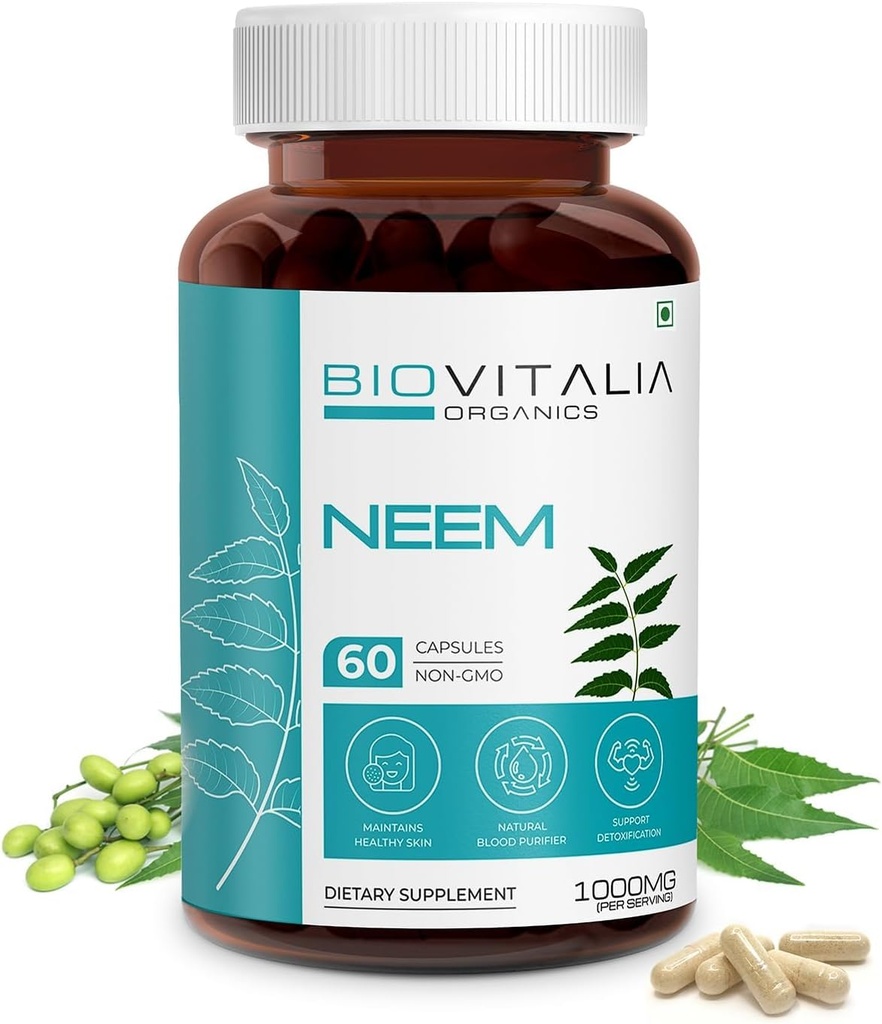 Biovitalia Plantebaseret Neem 1000mg Kapsler til mænd og kvinder
