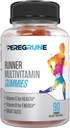 Runner Multivitamin Gummies - Daglig Vitamin til at køre med Vitamin A, C, D, E, og B Complex - 50% mindre sukker - Antioxidanter, Inddrivelse, Endurance, og Energy Gummy - Certified Running Sup