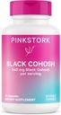 Pink Stork Black Cohosh kosttilskud til kvinder - 540 mg Pure Black Cohosh til perimenopause, menopause Support - 30 kapsler