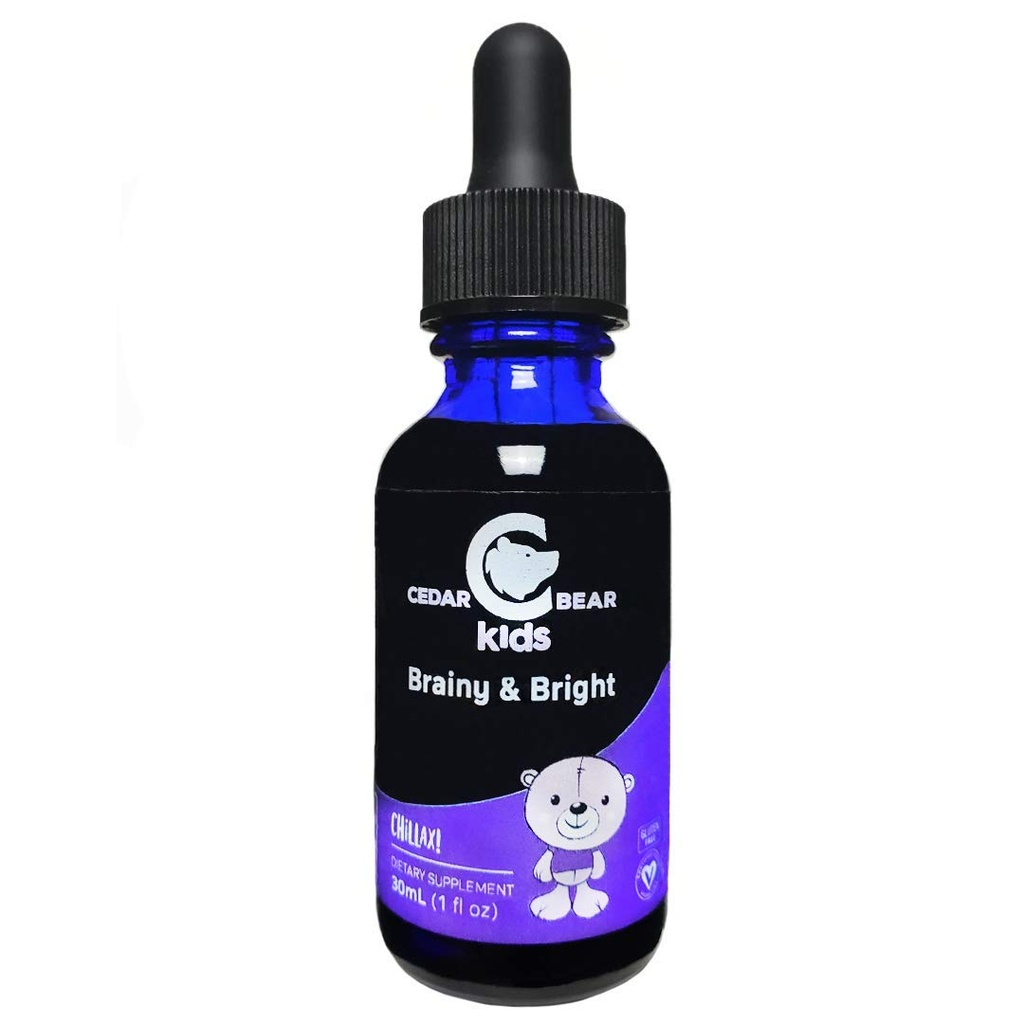 Cedar Bear Brainy & Bright for Kids - understøtter rolig og mental fokus 1 FL Oz