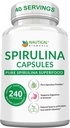 Spirulina kapsler 3000mg - 40 Servering af økologiske Spirulina kapsler - Rig i protein, antioxidanter & vitaminer - 240 Organic Espirulina pulver - Understøtter immunforsvar og kardiovaskulær sundhed