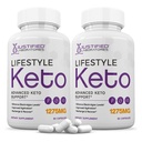 Justified Laboratories (2 Pack Lifestyle Keto Pills 1275MG Ny & Forbedret formel Indeholder Apple Cider Vinitor Extra Virgin Olivenolie Powder Green Tea Leaf 120 Kapsler