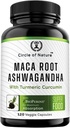 Maca Root, Ashwagandha Root Extract, Kapsler til mænd og kvinder med gurkemeje og Bioperine 120 Kapsler Made in USA