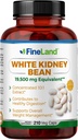 FineLand White Nyre Bean Extract 10: 1 - 19,500 mg Ækvivalent per servering, 210 Vegan kapsler - Understøtter Carb Metabolisme & fordøjelseskomfort - Non- GMO, Made in USA