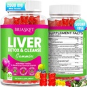 Lever Detox Rense & Repair, 2000 mg Milk Thistle Lever Detox, Lever Support Supplement med Glutathione, Mælkebøtte Root, Gurkemeje & Artichoke, 23- in- 1Herbal for Lever & Gut Health, Vegan, 60 Gummies