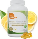 Zahler Omega 3 Platinum + D, All- Natural Pure Fish Oil Supplement, Burpless Softgel med ingen Fishy Eftersmag, Højeste i EPA og DHA, Certified Kosher, 180 Softgels