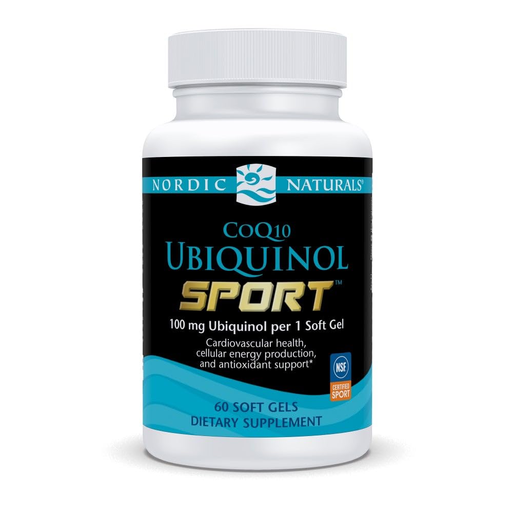 Nordic Naturals Nordic CoQ10 Ubiquinol Sport - 60 Mini Soft Gels - 100 mg Ubiquinol - Heart Health, Physical Performance, Cellular Energy Production - non-GMO - 60 Servering