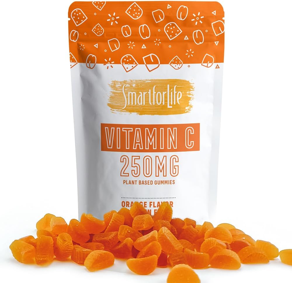 Smart for Life Vitamin C Gummies - Plant-Based Vegan Vitamin C Gummies Natural Orange Flavor - Immune Support Gummies for Adults and Kids - Non-GMO - Dietary Supplement - 60 Count