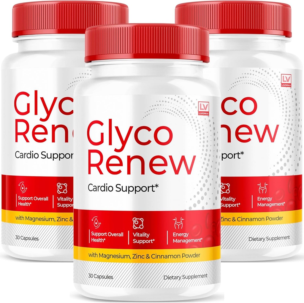 (3 Pack) Glyco Renew - Glyco Renew Blood Support, Glyco Renew Blood Support Pills, Ripped Glyco Renew Blood Support, Glyco Renew Pills, Glyco Renew Supplement, 90 Kapsler