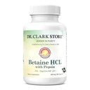 Dr. Clark Betaine HCL supplement med pepsin, 800 mg, 100 Gelatine kapsler