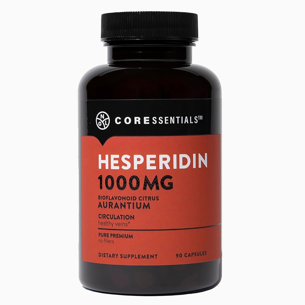 Hesperidin 1000 mg - 100% Pure Ingredient no Mixes or Additives for Blood Circulation, Leg Veins Health, Renhed Garanti 90 Kapsler