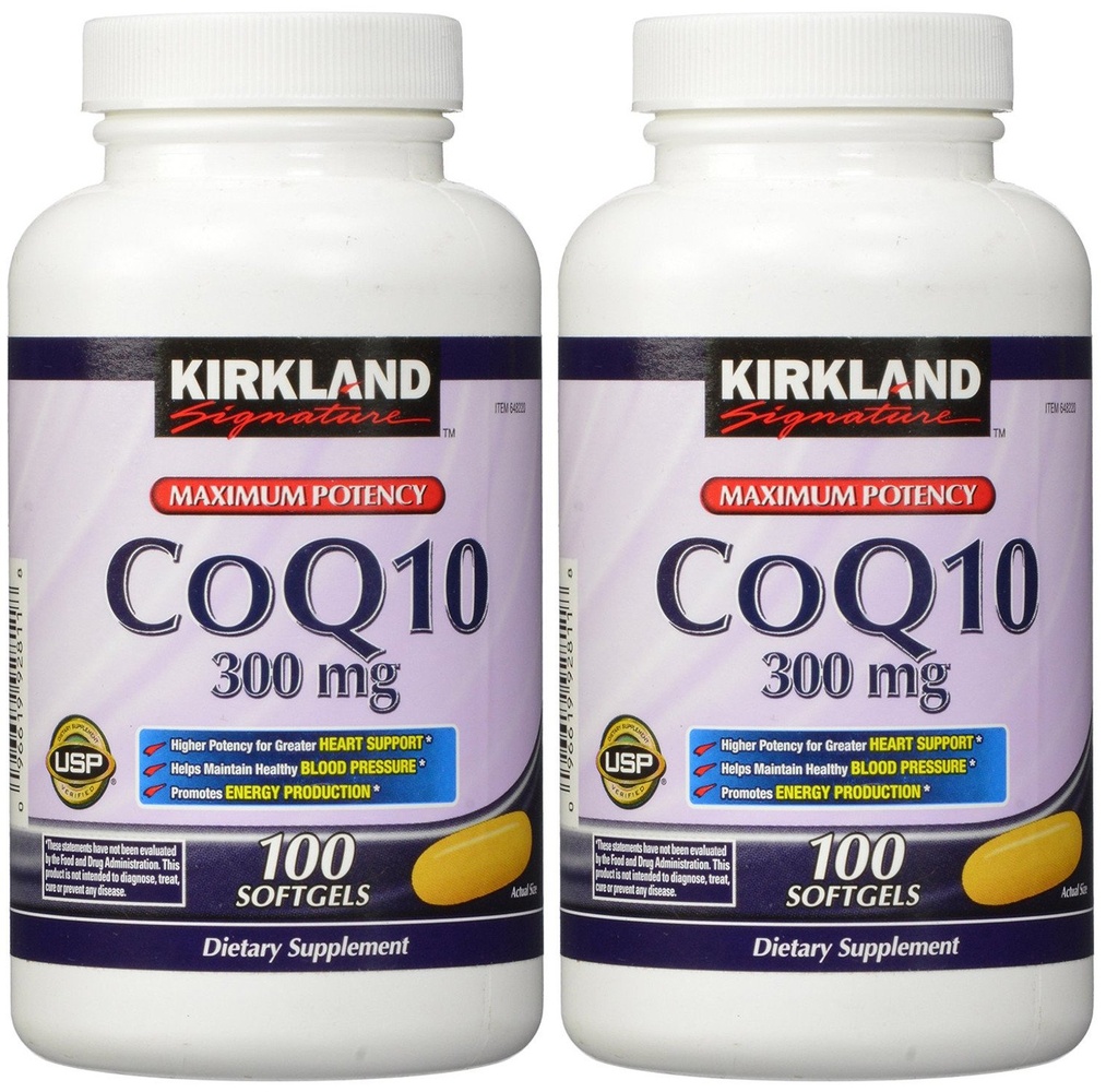 Kirkland wcaqZ, COQ10 300 mg 100 Softgels (pakke med 2)
