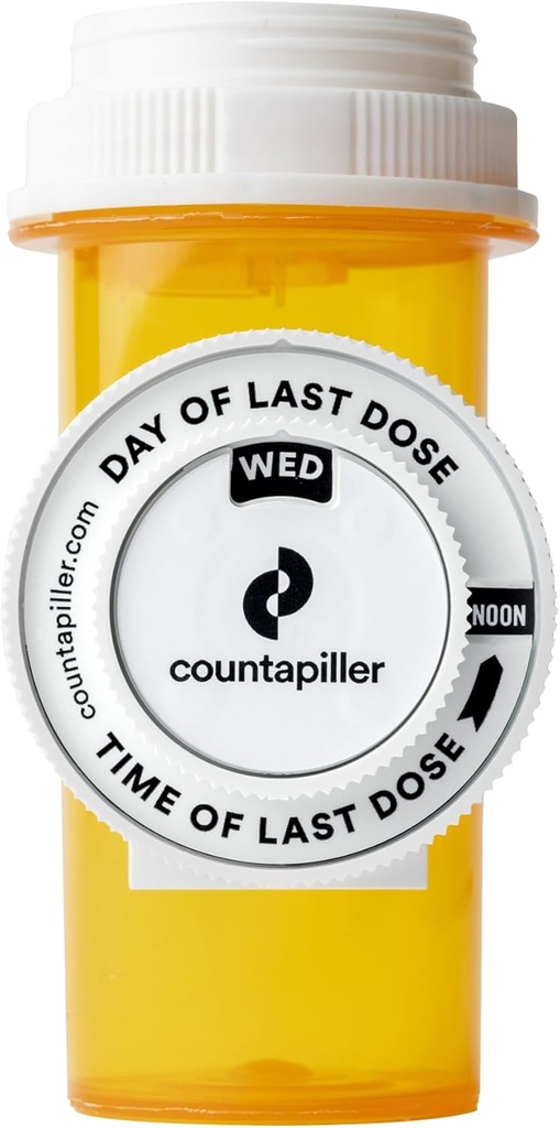 Dosering Time Tracker - Medicin Indtagelse Management - Medicin Organizer Reminder - AM / PM - Dosering Reminder i daglig og timeløn - Pill Tracker - Made in Texas (White)