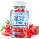 Calcium Magnesium Zinc Gummies for Adult, Calcium Citrate with Vitamin D3 | High Absorption Calcium Magnesium Supplement for Women & Men, Sugar-Free, Strawberry Flavor, 60 Count