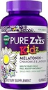 PURE Zzzs Kidz, Kids Melatonin Gummy, Søvnhjælp, Lav mængde Melatonin til børn, med kamille og lavendel, Melatonin 1 mg, Melatonin Gummies Kids, Berry Flavored, 72 Søvngumier