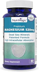 520mg Patented High Absorption Elemental Magnesium from Oxide, Dead Sea Minerals Complex (1 Bottle, 2-Month Supply (60 Capsules))