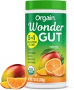 Orgain Organic Wonder Gut Fiber Supplement Pulver, 5 i 1 Blend med 1 Millioner Probiotika, Grønne, C-vitamin, Adaptogens til Gut Sundhed og immunforsvar, Non- GMO, Orange Mango, 7.05 oz