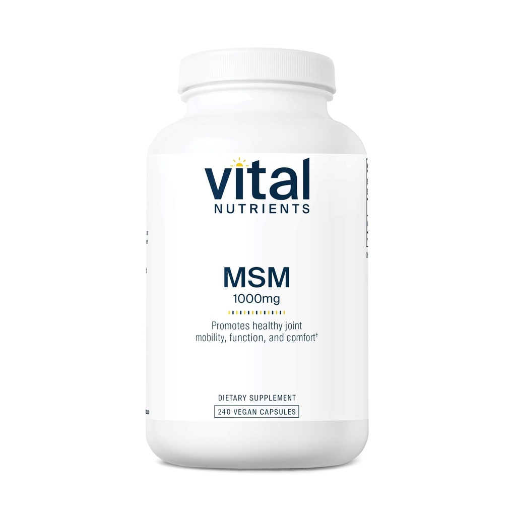 Vital Nutrients - MSM 1000 mg - Naturlig form for organisk svovl - 240 kapsler
