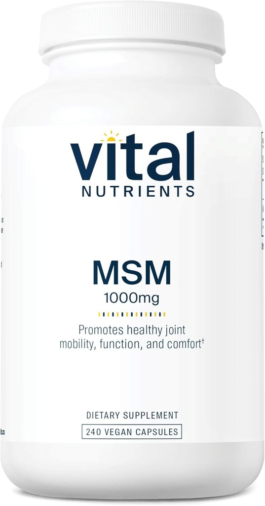 Vital Nutrients - MSM 1000 mg - Naturlig form for organisk svovl - 240 kapsler