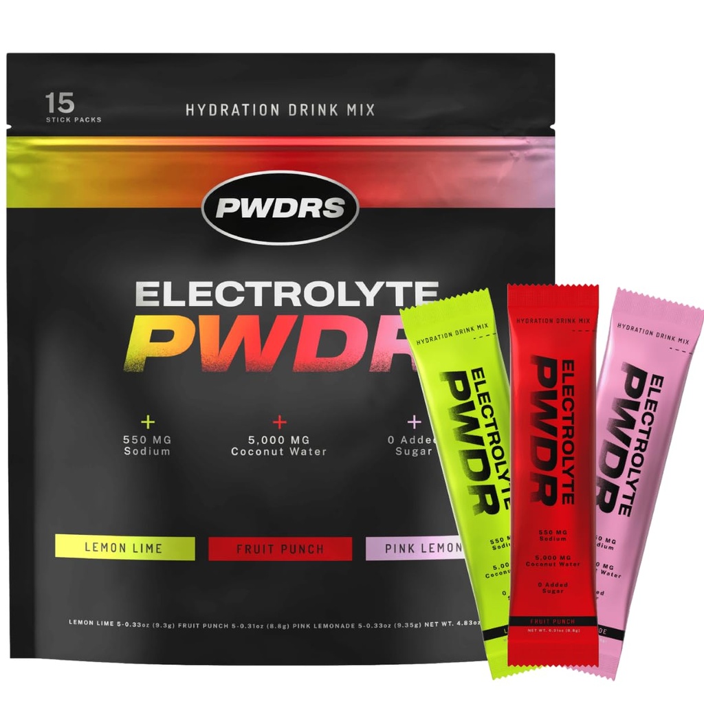 Electrolytes | All Natural Electrolyte Packets | Zero Added Sugar | 5,000mg Coconut Water for Fast Hydration | Non-GMO, No Sucralose | 15 Sticks