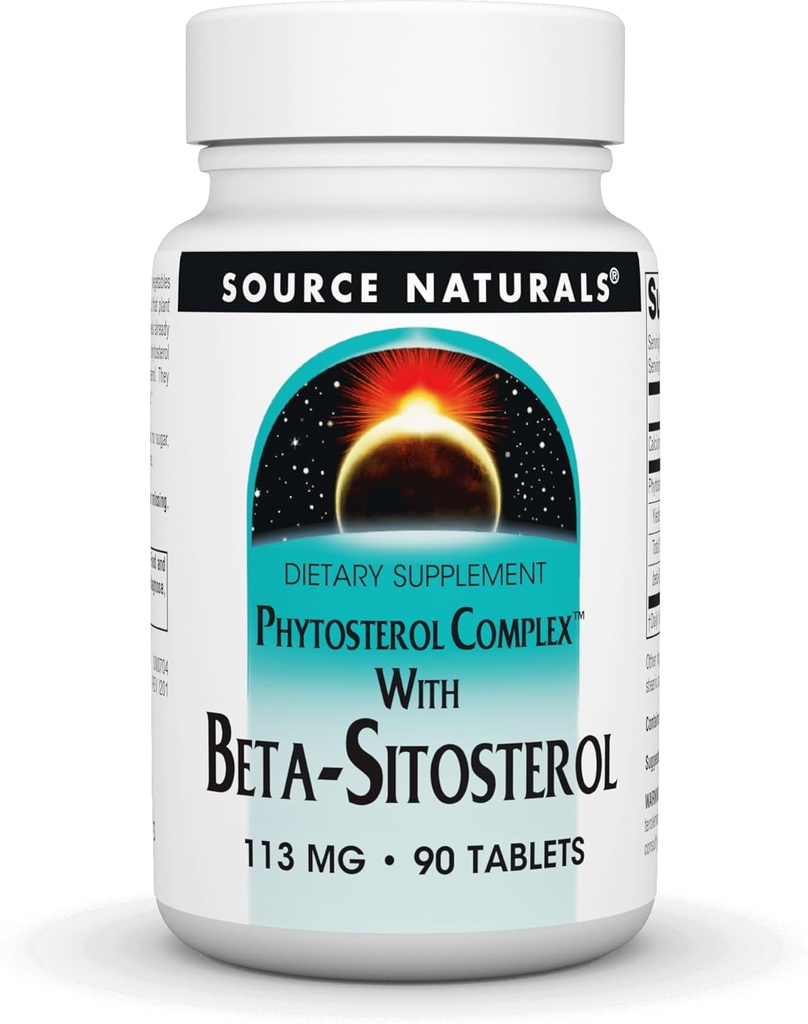 Source Naturals Phytosterol Kompleks med Beta- sitosterol, understøtter sunde Kolesterolniveauer *, 113 mg - 90 tabletter
