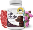 K9 Select Milk Thistle for Dogs, 100mg - 60 Beef Flavored Tablets - Canine Liver Health Natural Milk Thistle Supplement