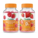 Lifeable Magnesium + D-vitamin 5000 IE, Gummies Bundle - Great Tasting, Vitamin Supplement, Gluten fri, GMO fri, tyggetabletter