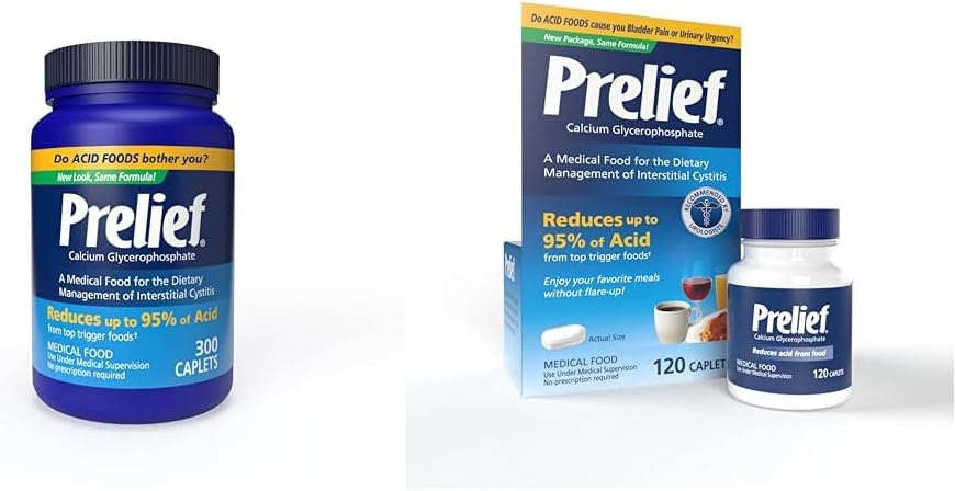 PRELIEF Acid Reducer caplets Kosttilskud, 300 Count & 120 Count Bundle