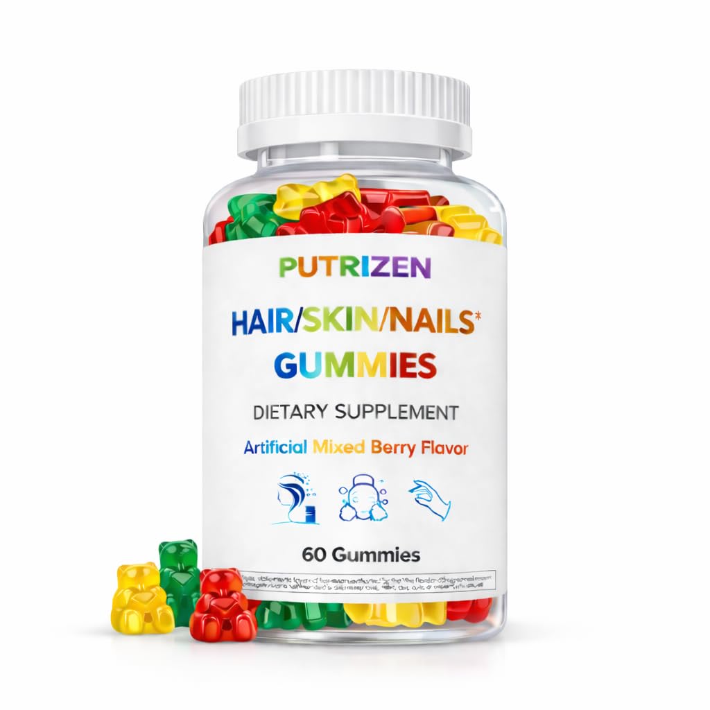 Biotin Gummies for Stress Hair Thinning – Help Restore Fuller Hair, Stronger Nails & Glowing Skin for Busy Women, Easy Daily Strawberry Gummies, 60 Count