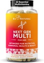 Næste generation Multivitamin til kvinder - 22 optimerede vitaminer til immunitet, skønhed, hjerne, energi, knogler og hjerte - C-vitamin, D, E, K, jern, B6 og DHA - 60 vegetariske bløde kapsler (Packaging May Vary)
