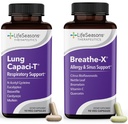LifeSeasons Breathe- X med Lung Capaci- T - Allergi og respiratorisk support - Hurtig fungerende Sinus Relief - Øger ilt kapacitet og reducerer mucus - 180 kapsler