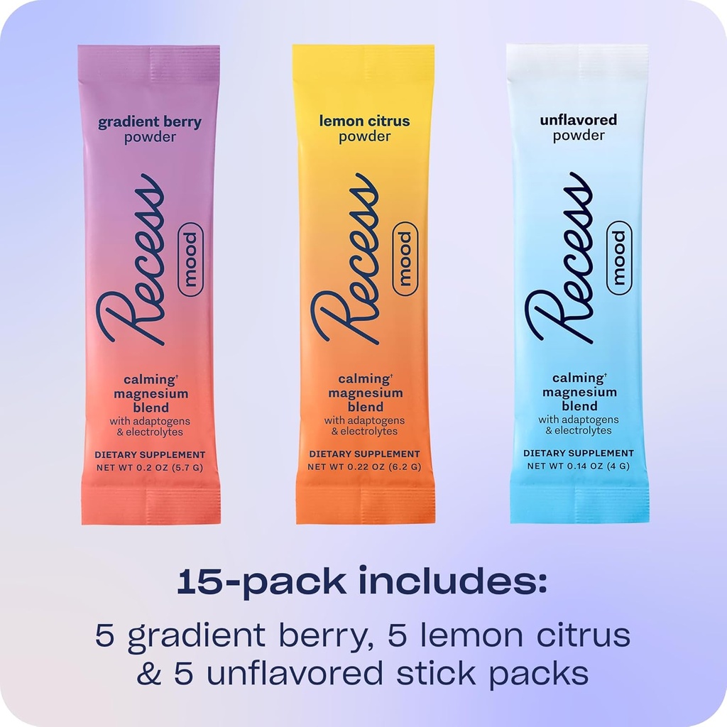 Recess Mood Drink Mix Powder Dex124; Sampler Pack Dex124; 15ct Box