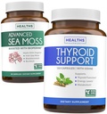 Bundle of Thyroid Support & Sea Moss - Sea Moss Thyroid Care Pack - Thyroid Support med jod (120 Caps) & Irish Sea Moss Capsules - Raw Vegan Supplement med BioPerine (non-GMO & Organic)