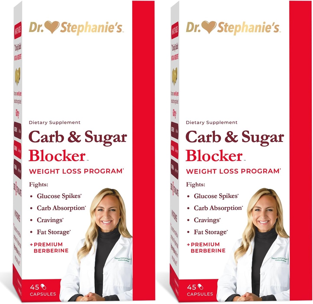 Dr. Stephanie 's Mealtime Carb & Sugar Blocker - Reducere fordøjede kulhydrater & sukkerarter, Stimulant- Free (2 Pack)