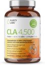 Purity Labs CLA Supplements 4500MG - Non-GMO Safflower Oil - Supports Energy, Weight Loss, Heart Health, and Muscle Health - 180 Soft gels