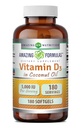 Amazing Formulas Vitamin D3 med kokosolie Supplement Note 124; 5000 IE Per Serving