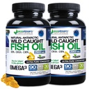 (Pack of 2) Natural Antarctic Wild Caught Omega 3 Fish Oil DPA- EPA- DHA Supplement 2.900 Milligram Triple Strength Ultra Pure Concentrated SoftGels - No Fish Tasting Burps