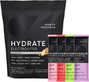 Sportsforskning ® Hydrate Electrolytes Powder Packets - Sugar- Free & naturligt tilsat vitaminer, mineraler og kokosvand - Understøtter hydrering - 16 Packets - Variety Pack