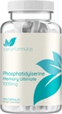 Phosphatidylserine Nootropics Brain Support - Advanced Memory Support for Brain Function Support med DMAE Gotu Kola og Ginkgo Biloba - Non- GMO Vegan & Lavet i USA (60 + Serveringer)