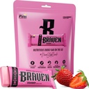 Braven Bar Strawberry Energy Bars (1.59 oz, Pack of 10) - Energi Chews Alternativ med 5g Protein - On- the- Go Snacks til løb, vandreture og sport - Gluten Free Snacks - Barer Protein