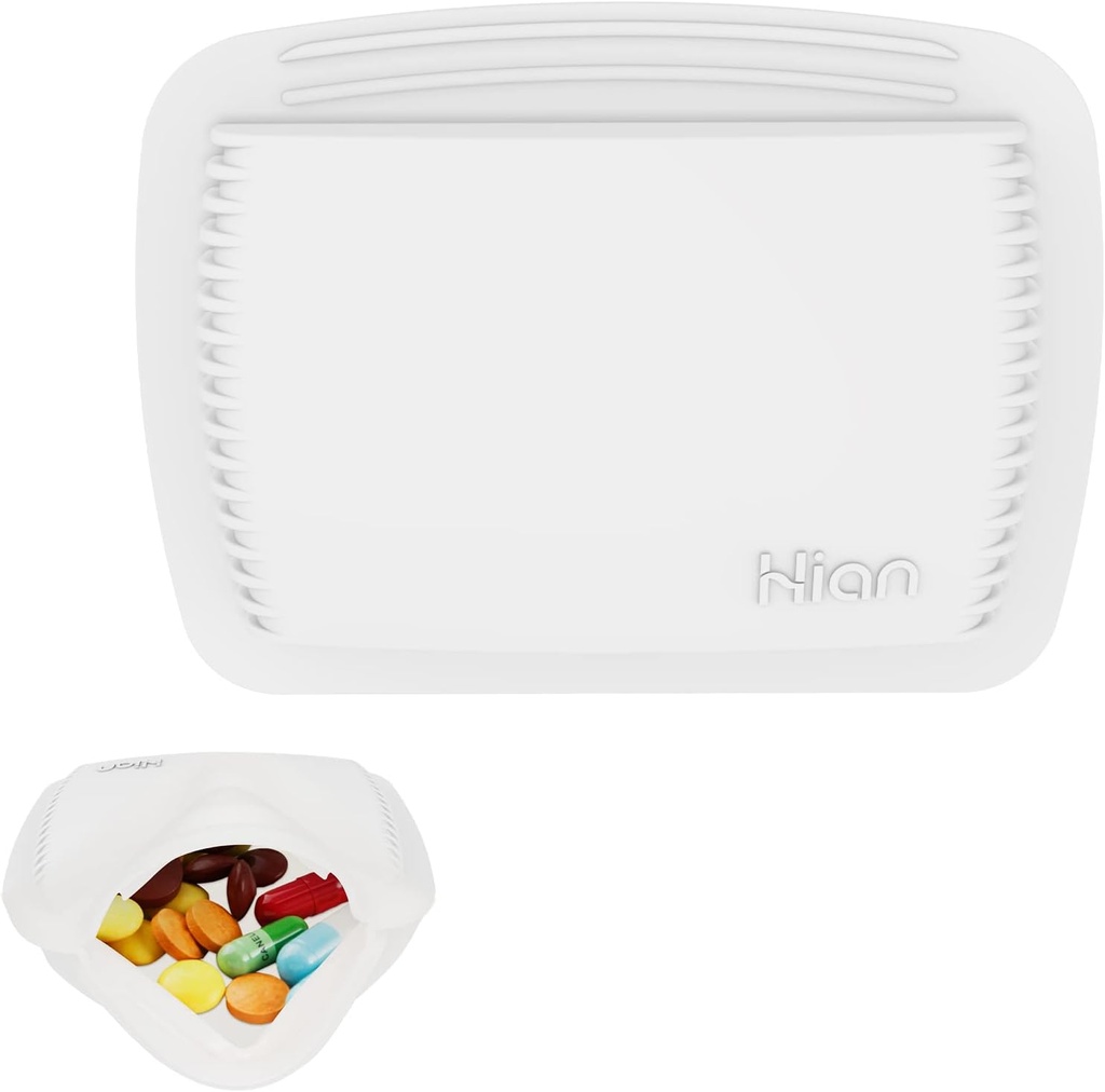 1 Stykker Pill Organizer Genanvendelige Pocket Pill Case Portable Open Pill Pouch Silicone Lille Pill Box Pill Container Pill Holder Pill Tasker Organiserende Medicin, Vitaminer og tabletter til rejser (hvid)