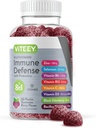 Viteey Multivitamin Gummies 8 i 1 immunstøtte supplement med Probiotika - Immunboostere for voksne & Teens - Vegetarisk, Gelatine fri, GMO fri - Chewable Berry Flavored Pectin immunforsvar